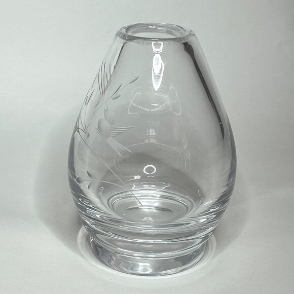 Vintage Kosta Sweden Etched Glass Vase w/ Singing Bird - Picture 5 of 9